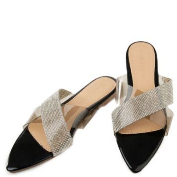 Rhinestone Slide Sandals size 7 - Picture 1 of 6